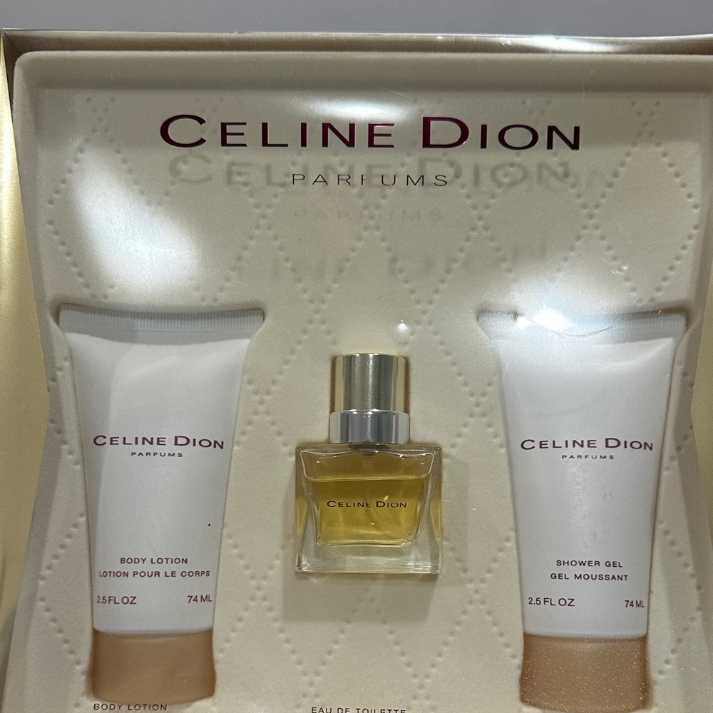 Celine Body Lotion, Shower Gel & Eau de Toilette — White & Gold Accents